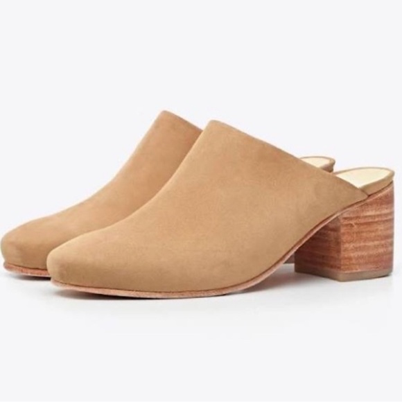 Nisolo Paloma Tan Suede Block Heel Mules - Picture 2 of 2